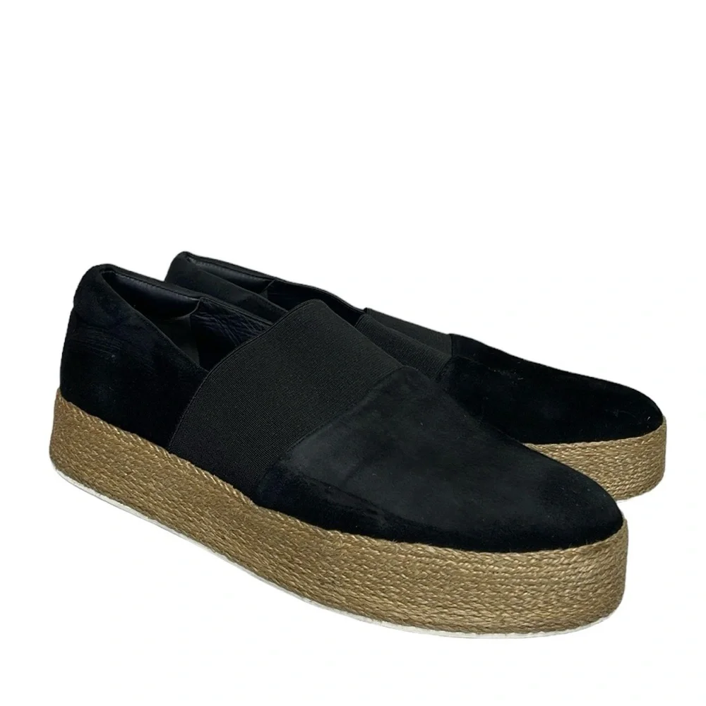 Vince Winford Women's Espadrille Suede Black Slip-On Loafers Sneakers Black 9M